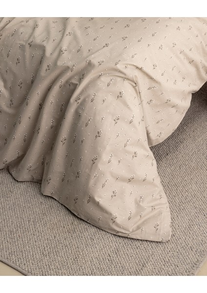 Afrodille Çift Kişilik %100 Pamuk Ranforce Baskılı Nevresim Takımı - Bej fiyatları