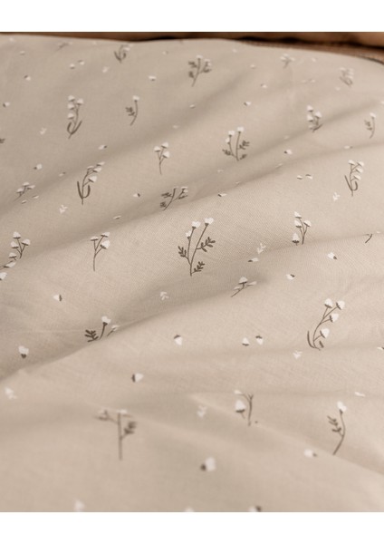 Afrodille Çift Kişilik %100 Pamuk Ranforce Baskılı Nevresim Takımı - Bej