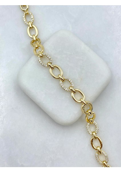 Zirkon Taşlı Oval Model Kuyumcu Model Bileklik fiyatları