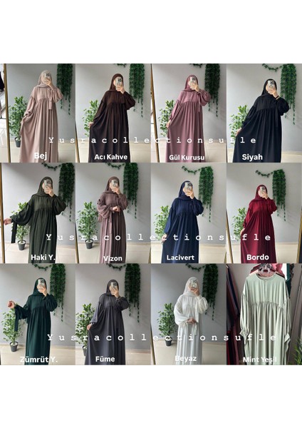 Tesettür Liza Elbise Kol Bağlamalı