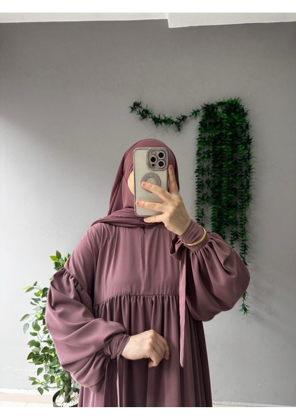 Tesettür Liza Elbise Kol Bağlamalı