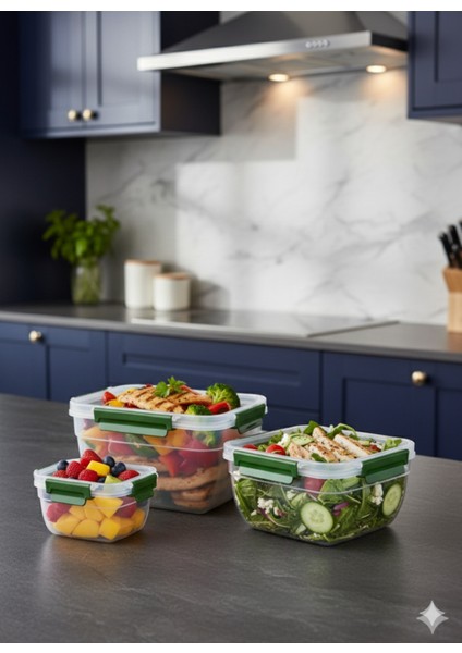 3’lü Kilitli Saklama Kabı Seti – Sızdırmaz Gıda Kabı, Hava Geçirmez 1.85LT | 1.05 Lt | 575 Ml. fiyatları