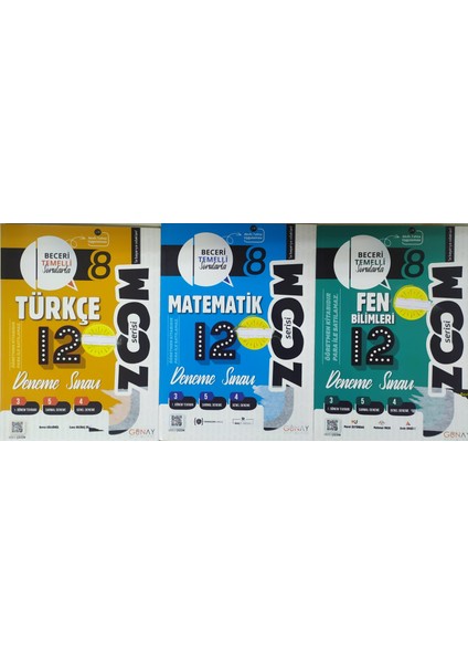 Günay Yayınları 8. Sınıf Matematiktürkçe+Fen 12’lu Branş Denemeler