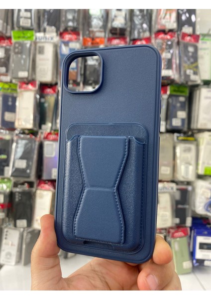 Iphone 11 Uyumlu Lacivert Standlı Kartlıklı Suni Deri Kılıf fiyatları