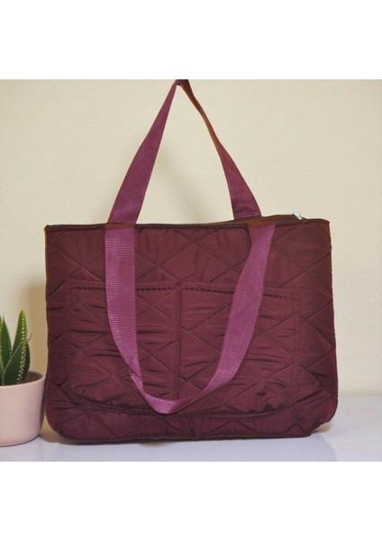 Kadın Kapitone Omuz Tote Çanta – Hafif, Çok Gözlü Günlük Kullanım Çantası