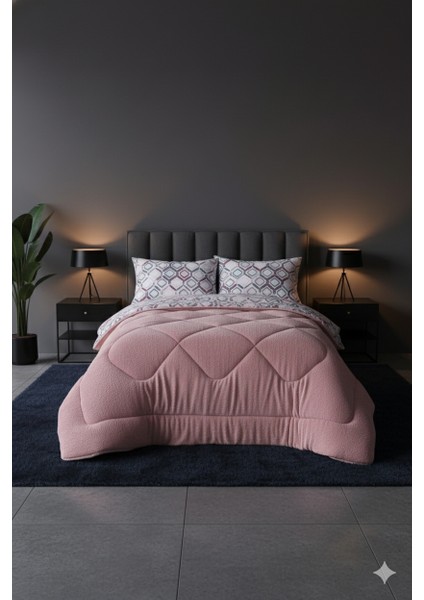 Diamond Lüx Wellsoft Çift Kişilik Çift Taraflı Yorgan + Yastık Kılıfı, Uyku, Çeyiz Seti