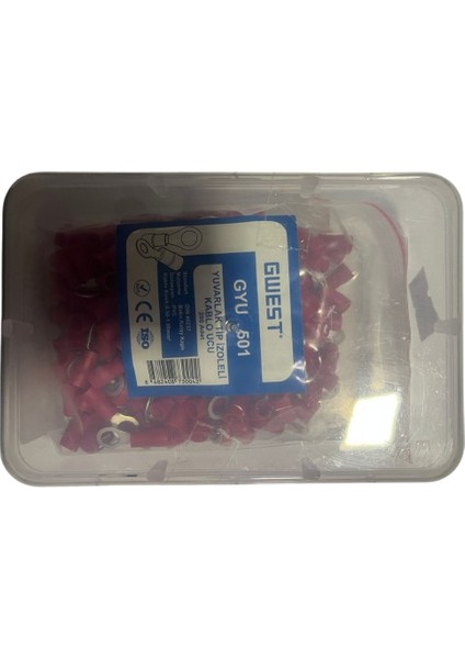 Yuvarlak Tip Izoleli Kablo Ucu GYU-501 Kırmızı Adet 200