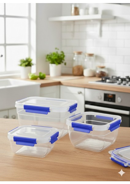 3’lü Kilitli Saklama Kabı Seti – Sızdırmaz Gıda Kabı, Hava Geçirmez 1.85LT | 1.05 Lt | 575 ml fiyatları