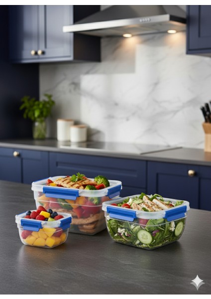 3’lü Kilitli Saklama Kabı Seti – Sızdırmaz Gıda Kabı, Hava Geçirmez 1.85LT | 1.05 Lt | 575 ml fırsatları