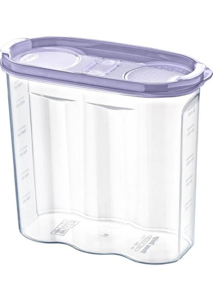 2 Kapaklı Ölçekli Erzak Kuru Gıda Saklama Kutusu Kabı - 1,7 Litre - SA935 (5361)