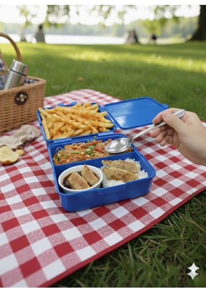 3 Bölmeli Lunch Box – Ofis-Piknik Kullanımına Uygun Şık Saklama Kabı fiyatları