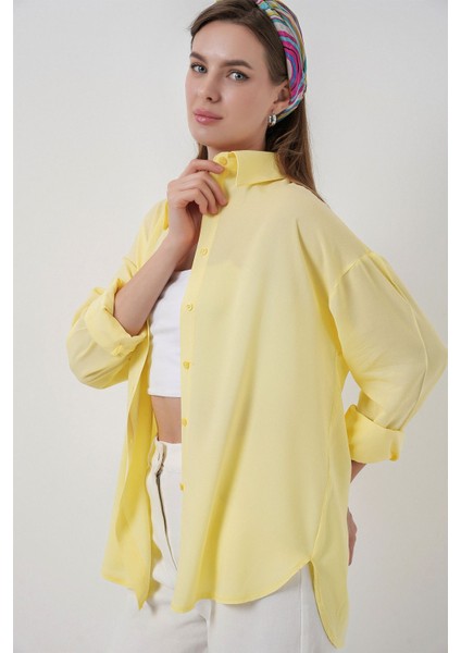 Kadın Bdart Basic Düğmeli Gömlek Kehribar Sarısı indirimleri