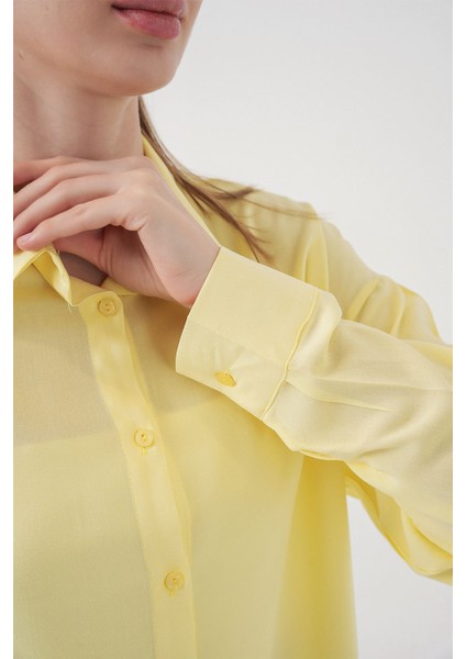 Kadın Bdart Basic Düğmeli Gömlek Kehribar Sarısı