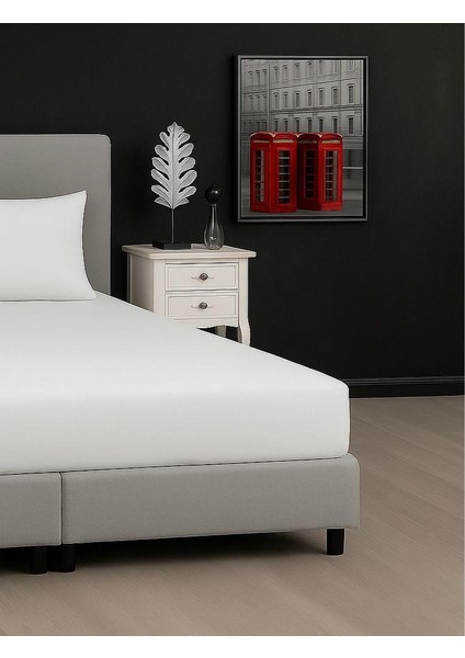 Çift Kişilik Otel Tipi Pamuk Saten Beyaz Lastikli Düz Çarşaf Takımı Orkide Homee Collection modelleri