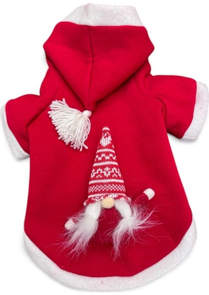 Noel Cücesi Gnome Yılbaşı Köpek Kıyafeti Noel Cücesi Gnome Kırmızı Polar | Kapüşonlu Noel Köpek Sweatshirt | Küçük Irklar Için Premium fiyatları