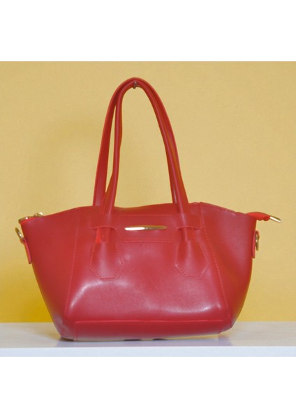 Kadın Kırmızı Büyük Boy Kol ve Omuz Çantası – Askılı Geniş Model, Şık Günlük Çanta