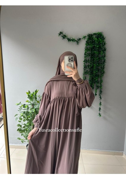 Tesettür Liza Elbise Kol Bağlamalı