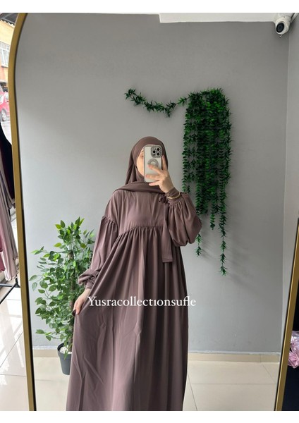 Tesettür Liza Elbise Kol Bağlamalı modelleri