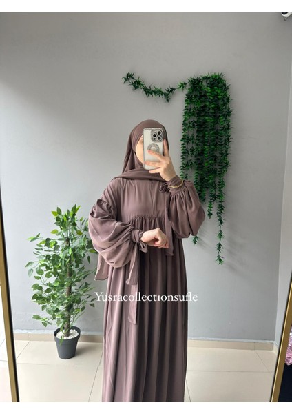 Tesettür Liza Elbise Kol Bağlamalı fırsatları