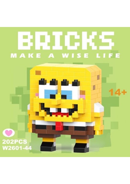 Sünger Bob 3D Yapboz Figürü (237 Parça) | Nano Blok Mini Bricks Seti Koleksiyon modelleri