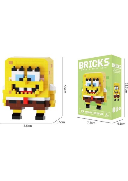 Sünger Bob 3D Yapboz Figürü (237 Parça) | Nano Blok Mini Bricks Seti Koleksiyon fırsatları