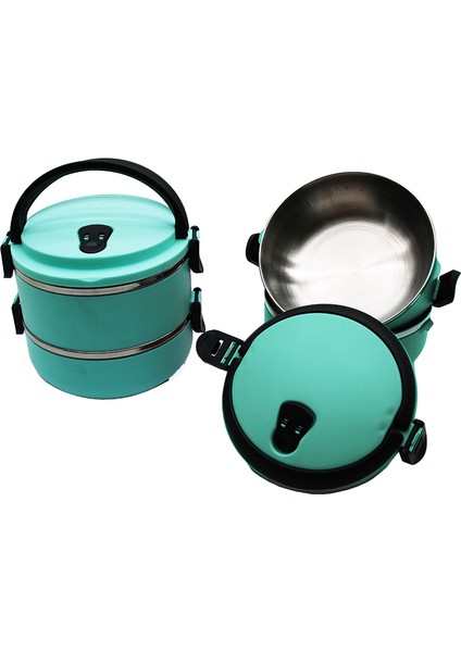 Turkuaz 2li Sefer Tası Saklama Kabı 1.2lt (5361)