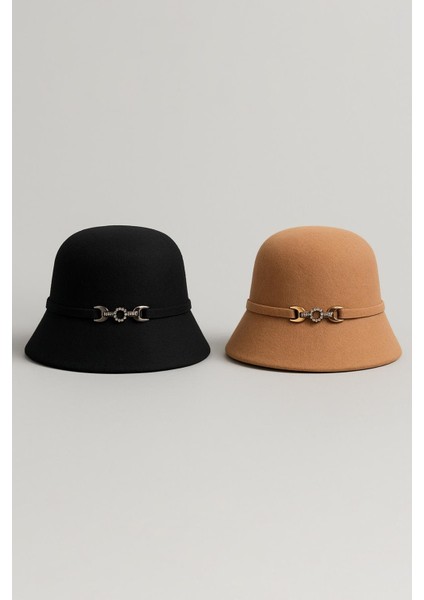 Kadın Yün Cloche Bucket Şapka – Zincir Tokalı Modern Tasarım fiyatları