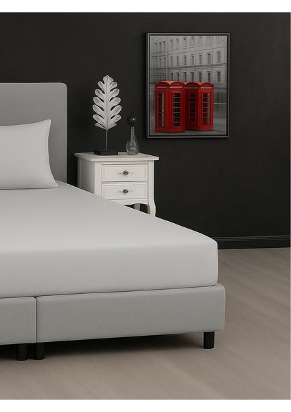 Çift Kişilik Otel Tipi Pamuk Saten Beyaz Lastikli Düz Çarşaf Takımı Orkide Homee Collection modelleri