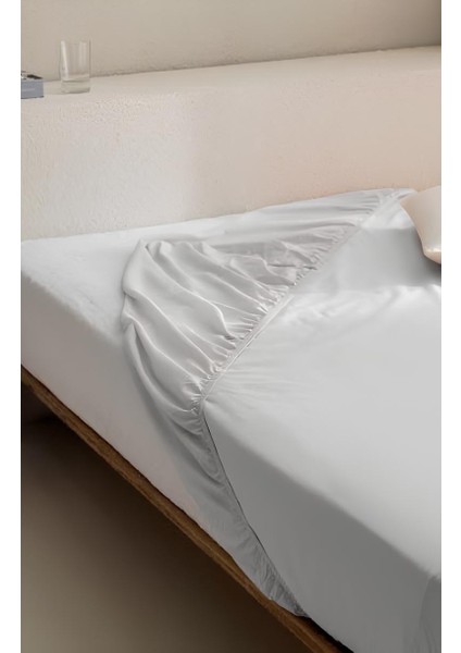 Çift Kişilik Otel Tipi Pamuk Saten Beyaz Lastikli Düz Çarşaf Takımı Orkide Homee Collection indirimleri