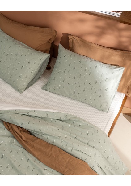 Afrodille Çift Kişilik %100 Pamuk Ranforce Baskılı Nevresim Takımı - Mint Yeşili fırsatları
