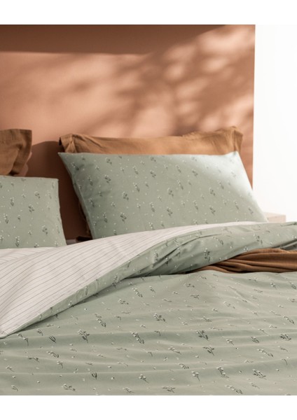 Afrodille Çift Kişilik %100 Pamuk Ranforce Baskılı Nevresim Takımı - Mint Yeşili indirimleri