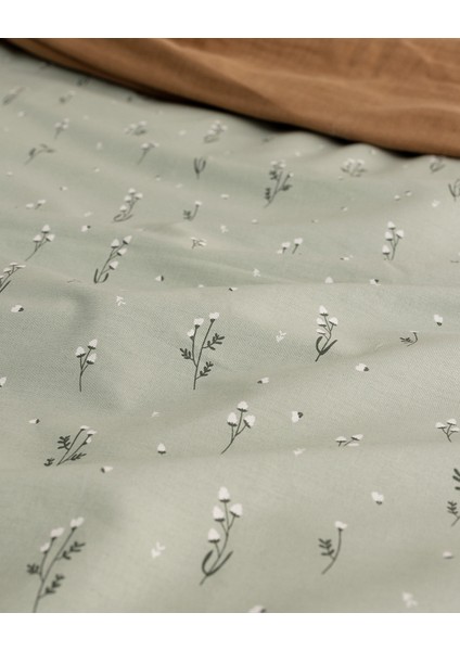 Afrodille Çift Kişilik %100 Pamuk Ranforce Baskılı Nevresim Takımı - Mint Yeşili