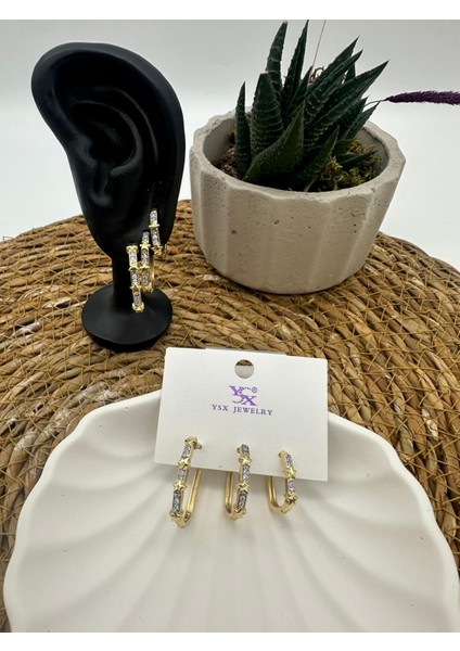 316L Çelik 3lü Yıldız Model Halka Küpe modelleri