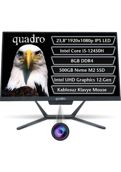 Stark A224 25851 23.8" IPS Ci5 12450H 8gb 500GB Vnme Ob VGA Freedos