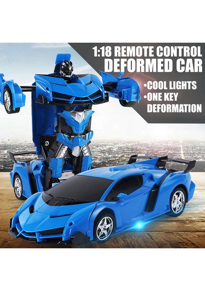 Uzaktan Kumandalı Şarjlı Robota Dönüşen Araba Işıklı 1/18 Ölçek Transformers Robota Dönüşen Oyuncak Araba fiyatları