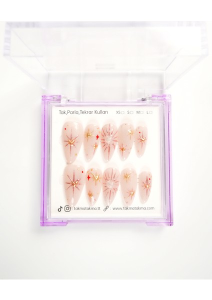 10'lu Ten Uzun Badem UBD1528 Tekrar Kullanılabilir El Yapımı Protez Takma Tırnak Ten Rengi-Xs modelleri