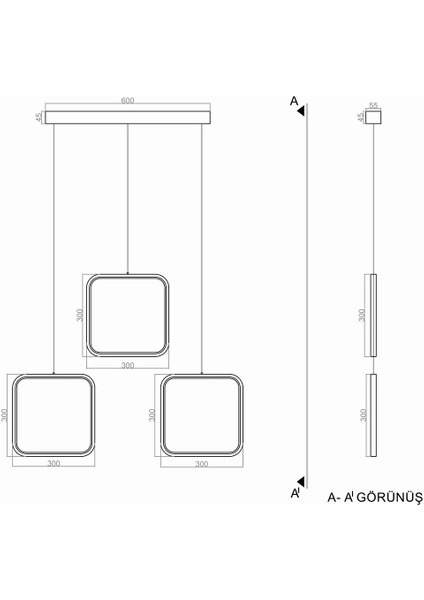Symbol Sarkıt LED Avize 3X(20*20CM) fırsatları
