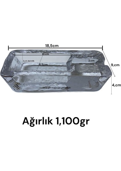 Puro Küllüğü Şık Cam Küllük Tekli Ağır Kalın Kül Tabla 1100GR fiyatları