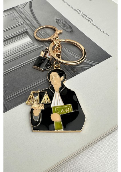 Altın Sarısı Avukat&adalet Temalı Çanta Aksesuarı Anahtarlık modelleri