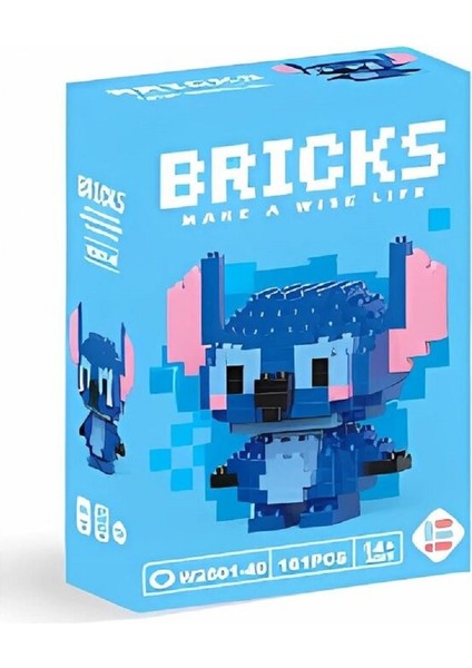 Stitch 3D Yapboz Figürü (146 Parça) | Nano Blok Koleksiyon Seti | Mini Bricks Hobi Oyuncak modelleri