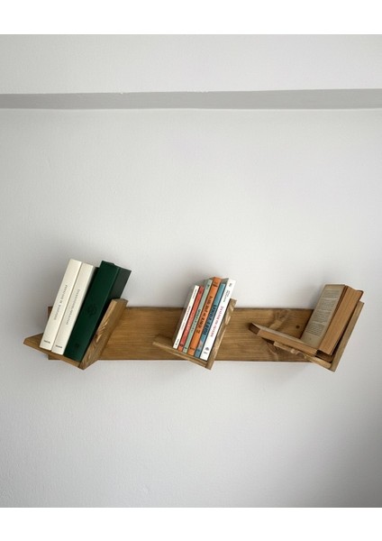 Doğal Ahşap Kitaplık, Dekoratif Tasarım Ahşap Vintage Kitaplık