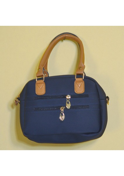 Kadın Lacivert Kol ve Omuz Çantası – Çok Gözlü Askılı Günlük Çanta (Büyük Iç Hacim)