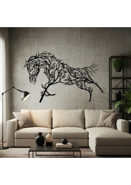 Ağaç Dalı At Temalı Ahşap Duvar Tablosu modelleri