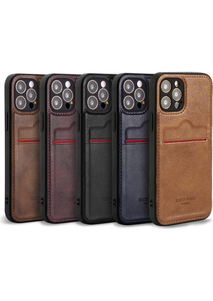 İphone 11 Uyumlu Siyah Rich Boss Lüx Deri Kartlıklı Kılıf fiyatları