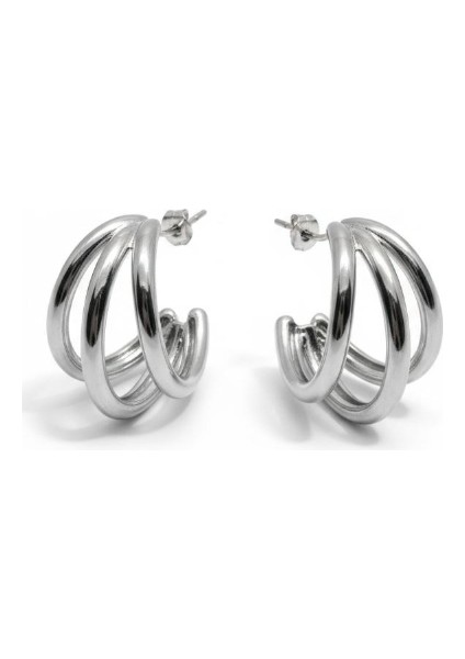 Gümüş Renk Kalın Halka Küpe - Çelik (Stainless Steel) fiyatları