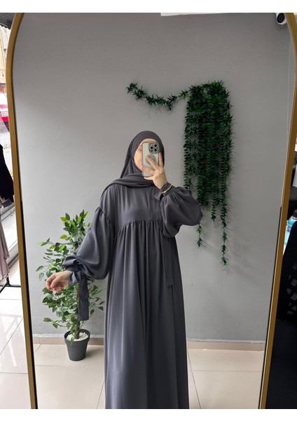 Tesettür Liza Elbise Kol Bağlamalı