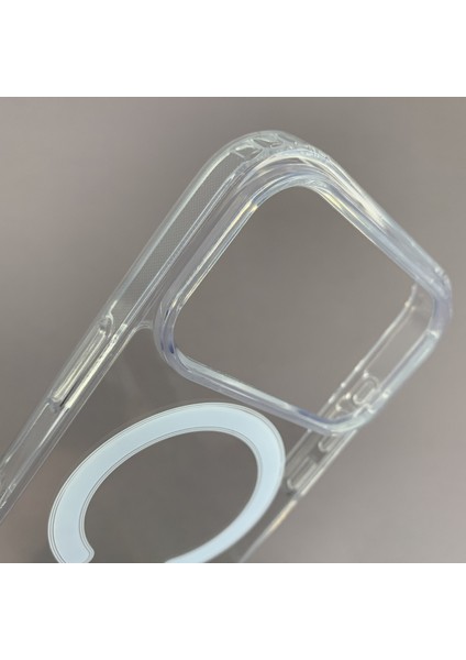Iphone 17 Pro Max Uyumlu Şeffaf Beyaz Kamera Kısmı Açık Mika Sert Magsafe Kılıf fiyatları