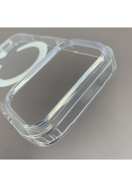 Iphone 17 Pro Max Uyumlu Şeffaf Beyaz Kamera Kısmı Açık Mika Sert Magsafe Kılıf fırsatları