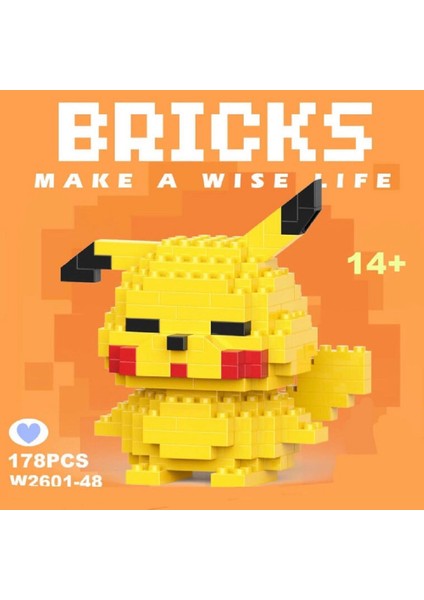 Pikachu 3D Yapboz Figürü (224PARÇA) | Nano Blok Koleksiyon Seti | Mini Bricks Hobi Oyuncak fiyatları