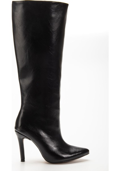 SYT-2004 Siyah Kırışık Rugan Günlük Bayan Çizme indirimleri